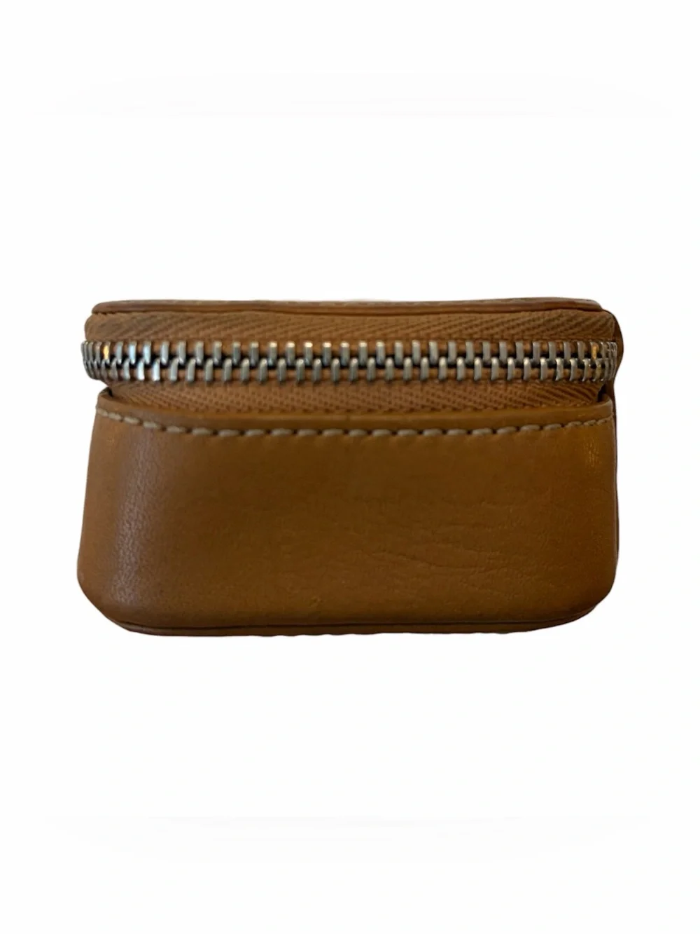 COACH Embossed Triple Pill Box #8884 Tan Leather Storage Organizer Vintage Y2K